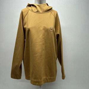 Drole De Monsiuer Hoodie Hooded Sweatshirt Striped Tan White Men's Size XS